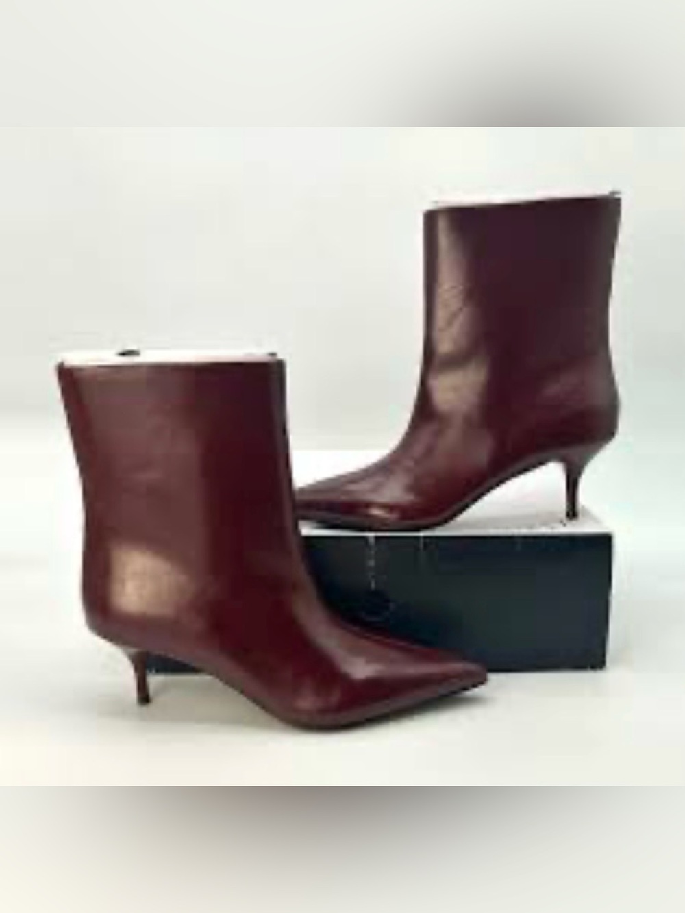Nine West Wine Burgundy Pointed Toe Stiletto Ankle Boots